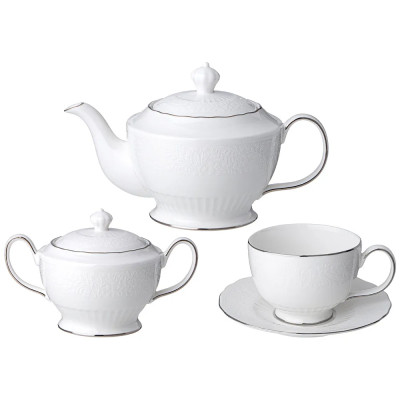 Чайный сервиз белый из фарфора на 6 персон 14 предметов Garden Whisper Porcelain Set