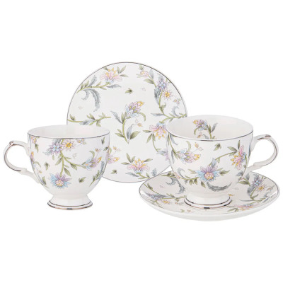 Чайный сервиз из фарфора на 2 персоны 4 предмета Tea Flower Set