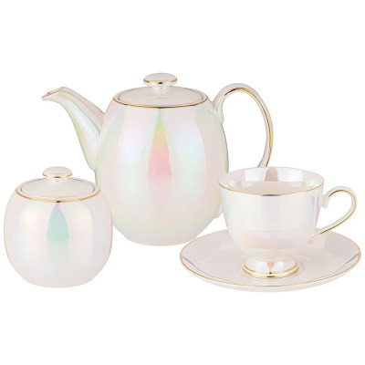 Чайный сервиз из фарфора на 6 персон 14 предметов Porcelain Pearl