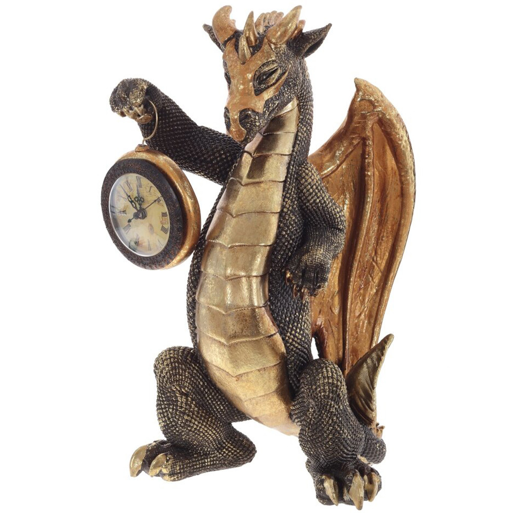 Часы в виде дракона Dragon Gold Mask with Clock