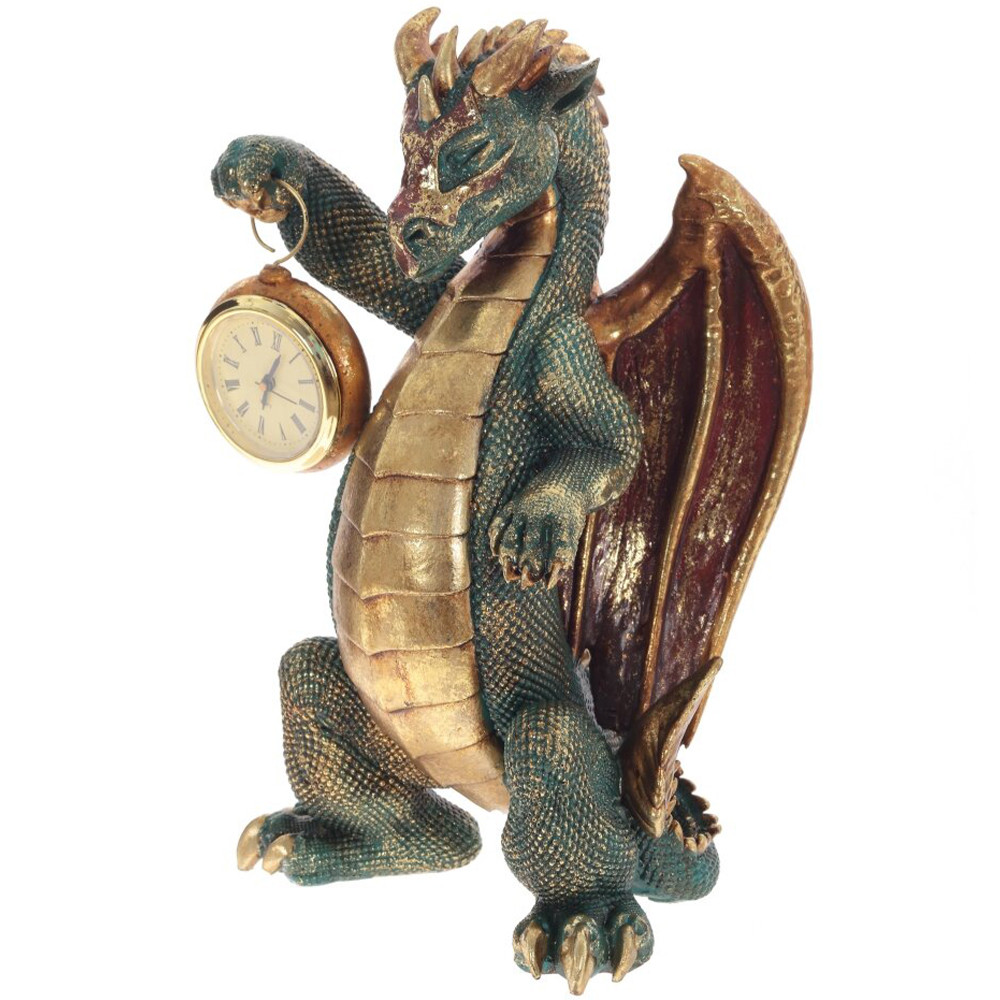 Часы в виде дракона Green Dragon Gold Mask with Clock