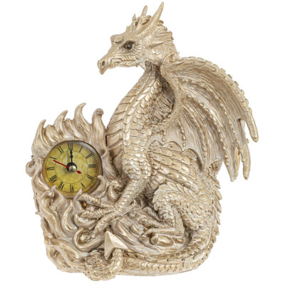 Часы в виде дракона Light Gold Dragon Clock