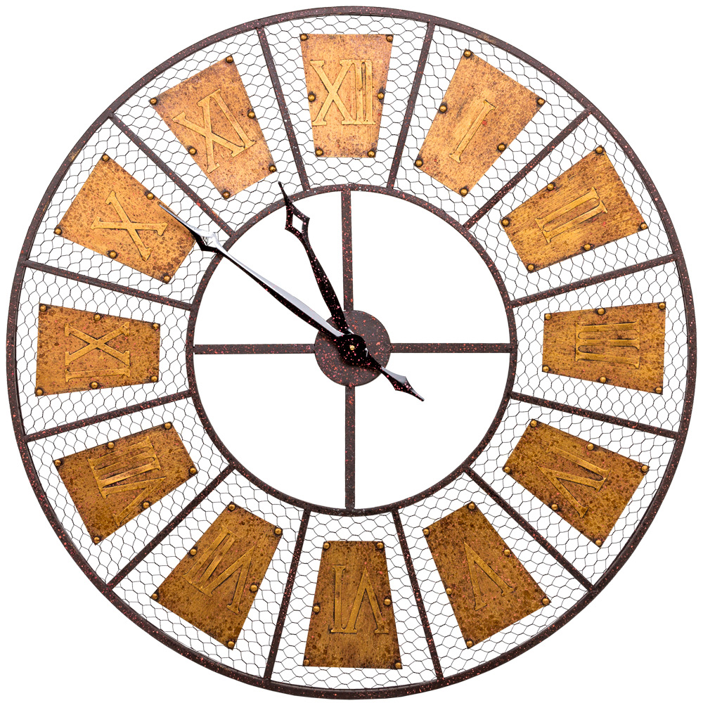 Часы настенные из металла в стиле лофт Clock with History