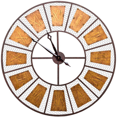 Часы настенные из металла в стиле лофт Clock with History