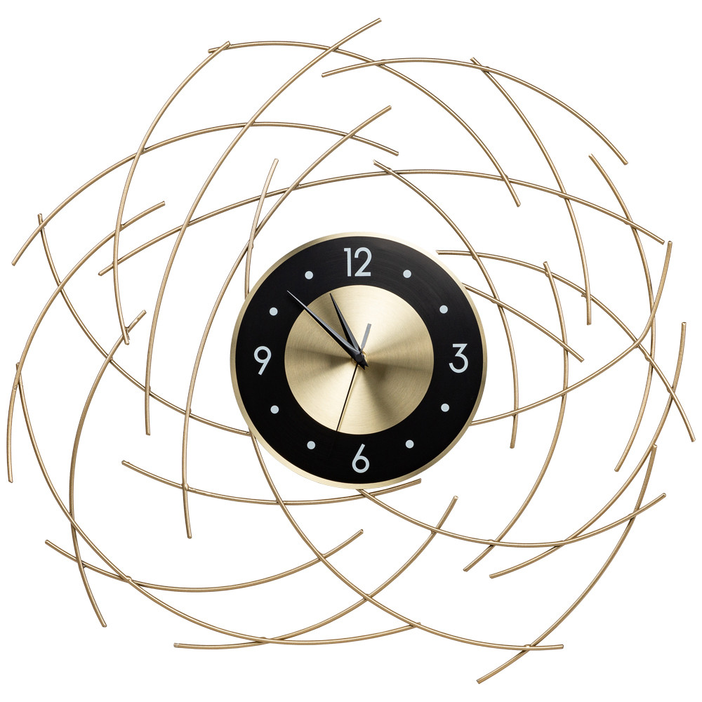 Часы настенные из металла с чёрным циферблатом Current Time