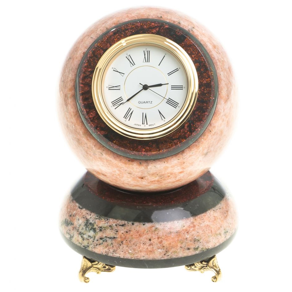 Часы настольные в виде шара из натурального камня Ball Stone Clock