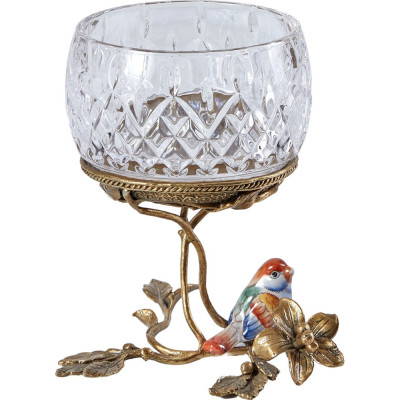 Чаша на ножке из стекла с бронзовыми элементами Bronze Branch