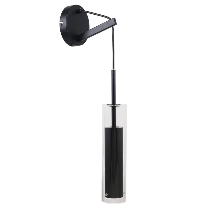 Черное бра с двухслойным плафоном NARSIS