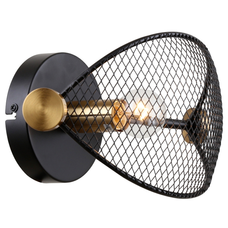 Черное бра с латунными вставками Mosquitoes Caster