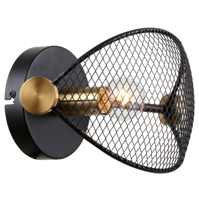 Черное бра с латунными вставками Mosquitoes Caster
