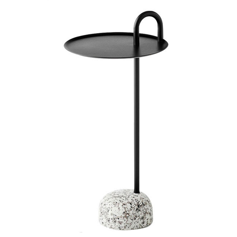 Черный Приставной Стол с основанием Терраццо Franz Side Table Black