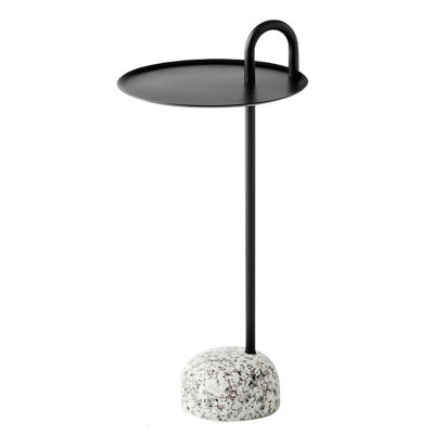 Черный Приставной Стол с основанием Терраццо Franz Side Table Black
