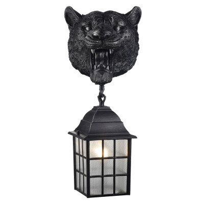 Черный уличный светильник с головой зверя ANIMAL LANTERN