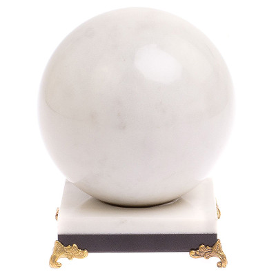 Шар декоративный на подставке из натурального камня Мрамор Белый Natural Stone Spheres 11 см