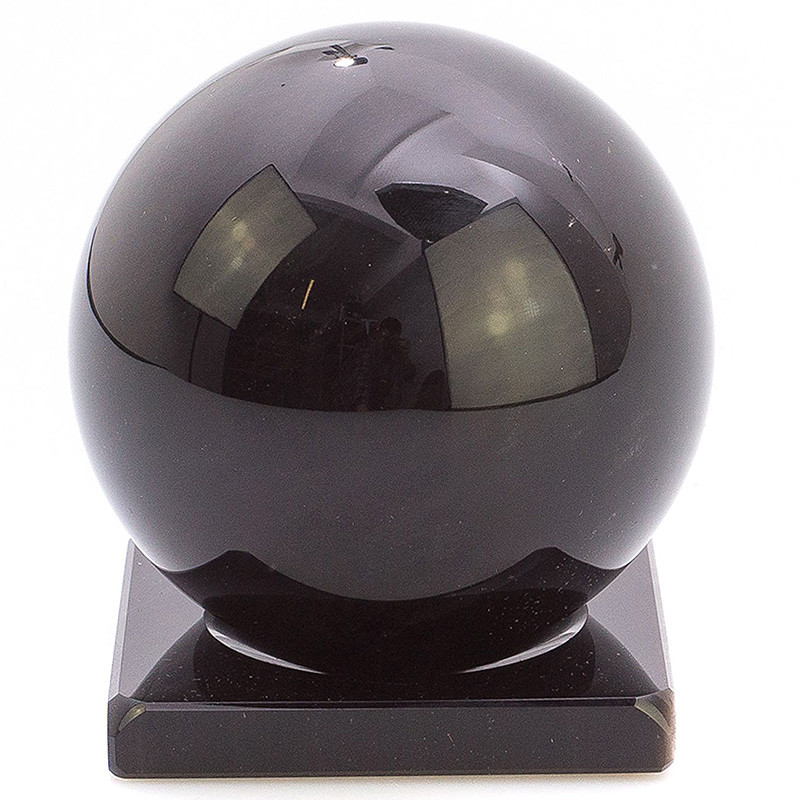 Шар декоративный на подставке из натурального камня Обсидиан Natural Stone Spheres