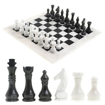 Шахматы классические с белой доской из натурального камня Мрамор Decorative Thematic Chess