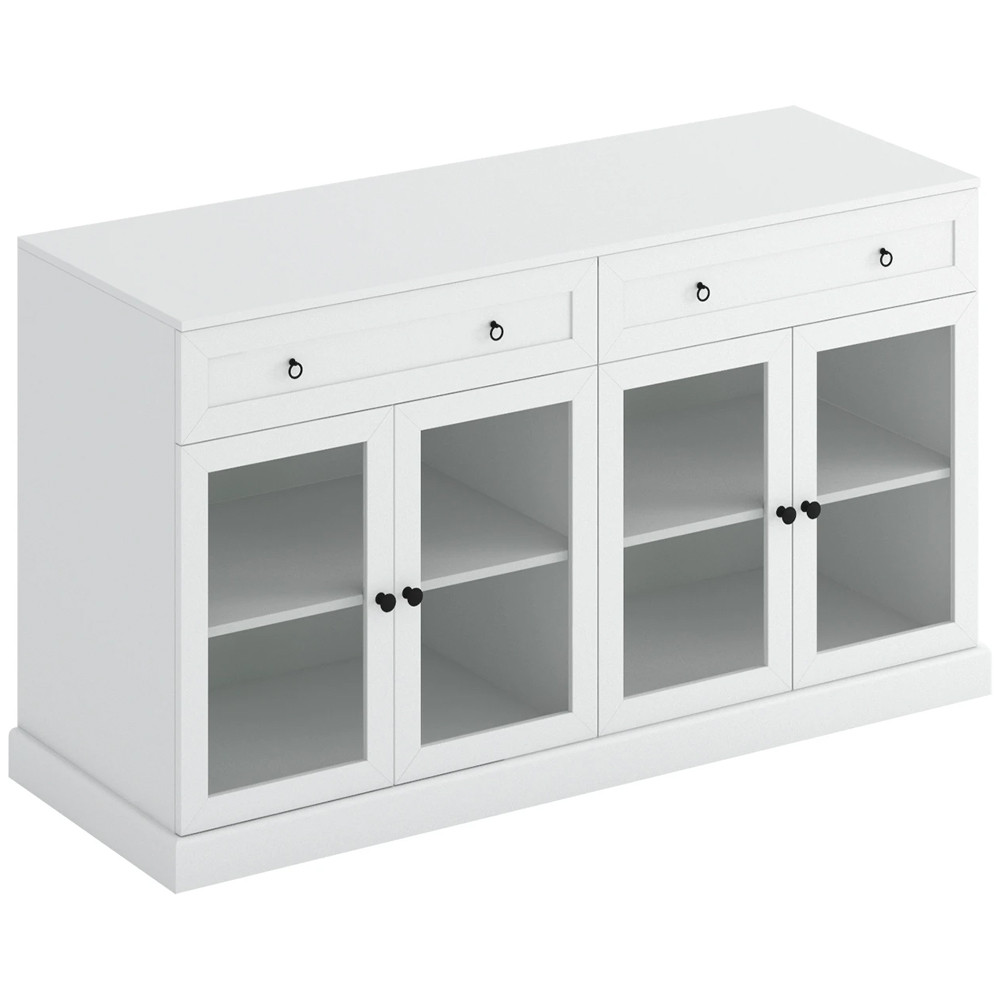 Широкая тумба с ящиками и стеклянными дверцами Percent Glass Cabinet