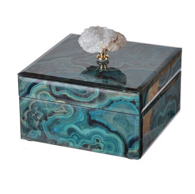 Шкатулка Malachite Pattern горный хрусталь S