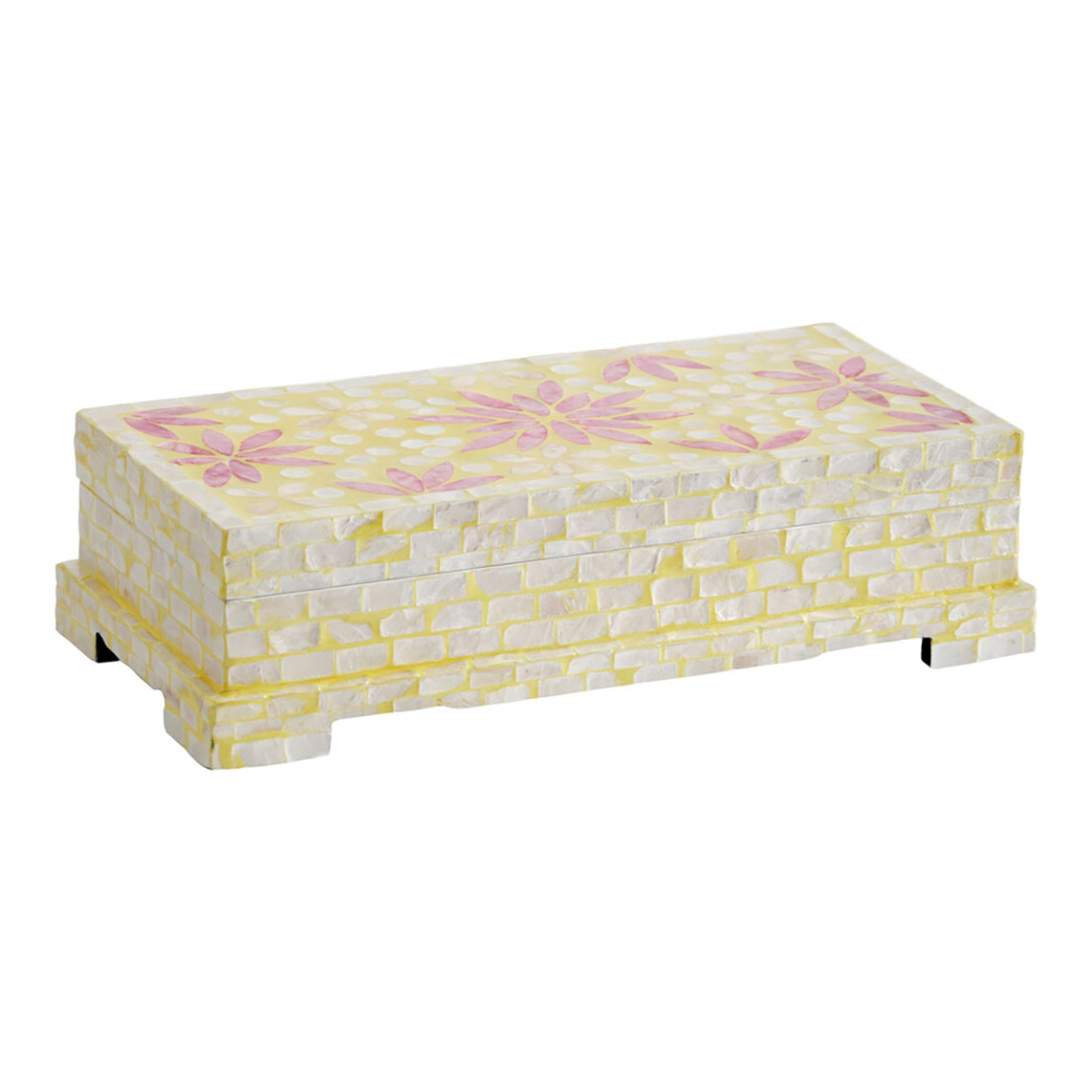 Шкатулка Oceane Bone Inlay Yellow