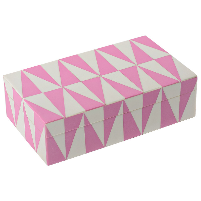 Шкатулка Pink Triangles Bone Inlay Box