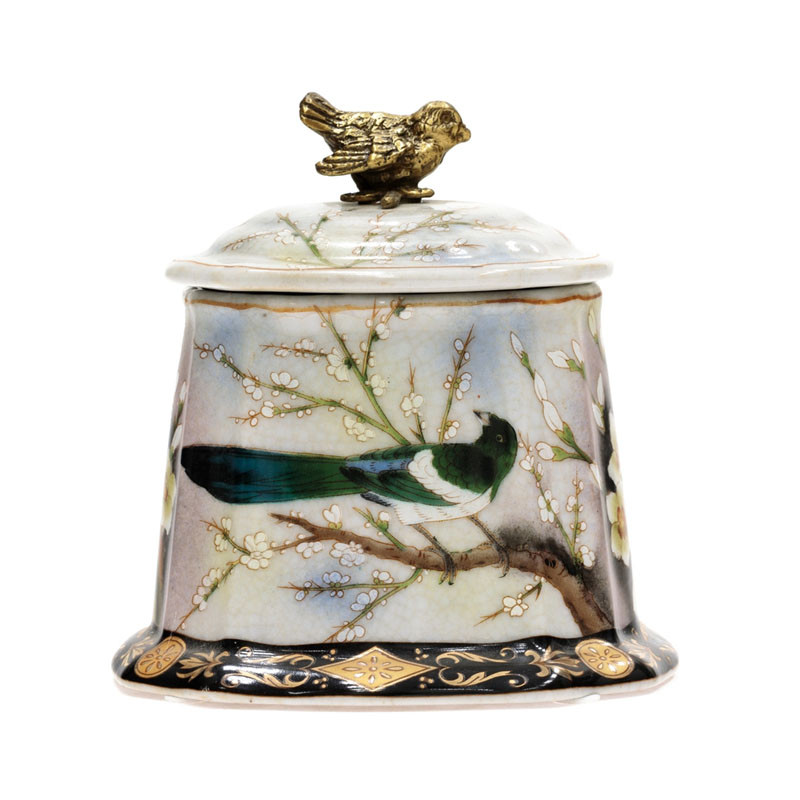 Шкатулка Round Box Colored Bird