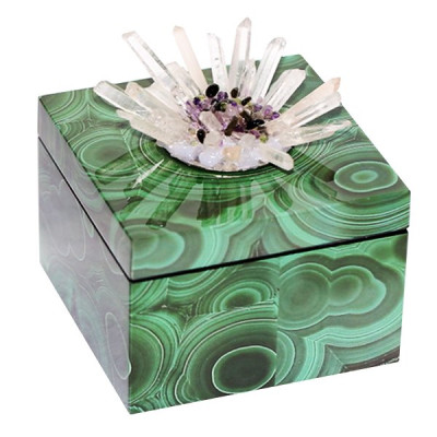 Шкатулка stone Flower Malachite