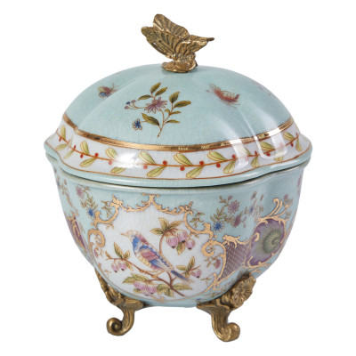 Шкатулка голубого цвета с цветочными орнаментами Blue Garden