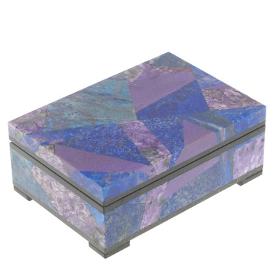 Шкатулка из натурального камня лазурит и чароит Stone Casket