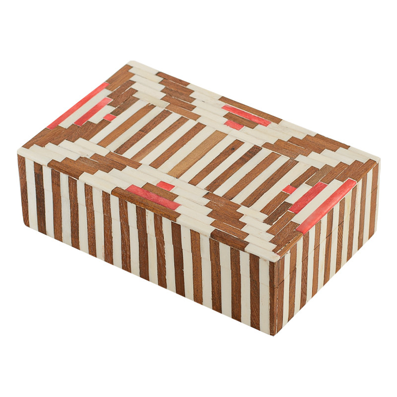 Шкатулка инкрустация костью Bone Inlay Box Red