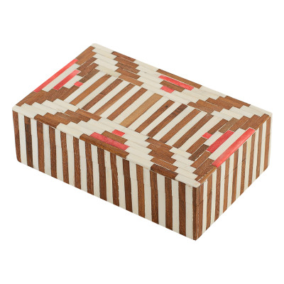 Шкатулка инкрустация костью Bone Inlay Box Red