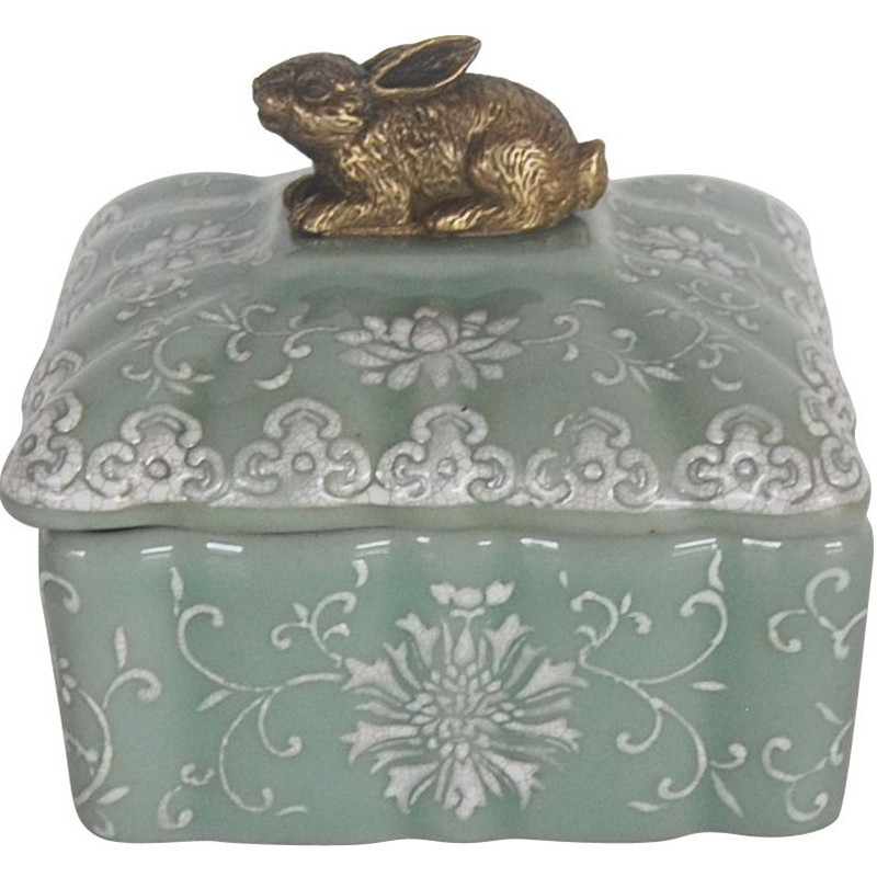 Шкатулка с бронзовым элементом зайчик Forest Waltz
