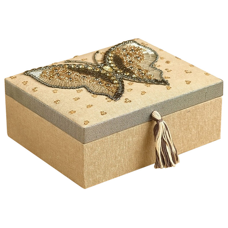 Шкатулка с вышивкой из бисера Butterfly Beads Embroidery Box