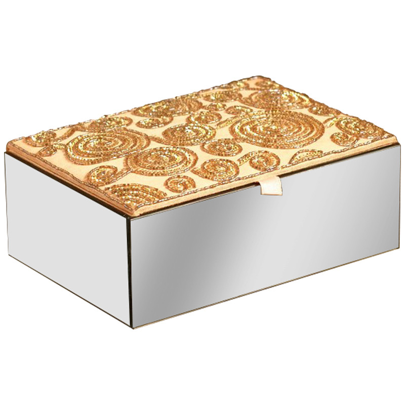 Шкатулка с вышивкой из бисера Spiral Ornament Beads Embroidery Mirror Box