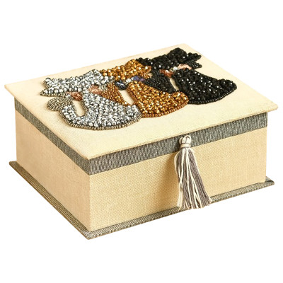 Шкатулка с вышивкой из бисера Three Cats Beads Embroidery Box