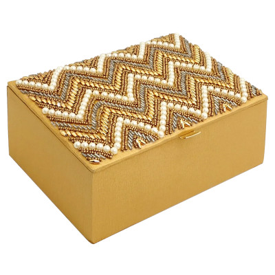 Шкатулка с вышивкой из бисера Zigzag Ornament Beads Embroidery Box