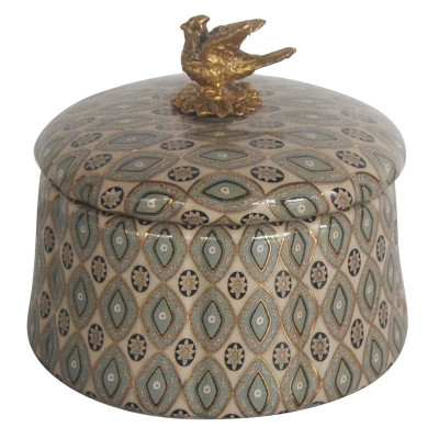 Шкатулка с орнаментом с бронзовой птичкой Forest Dwellers