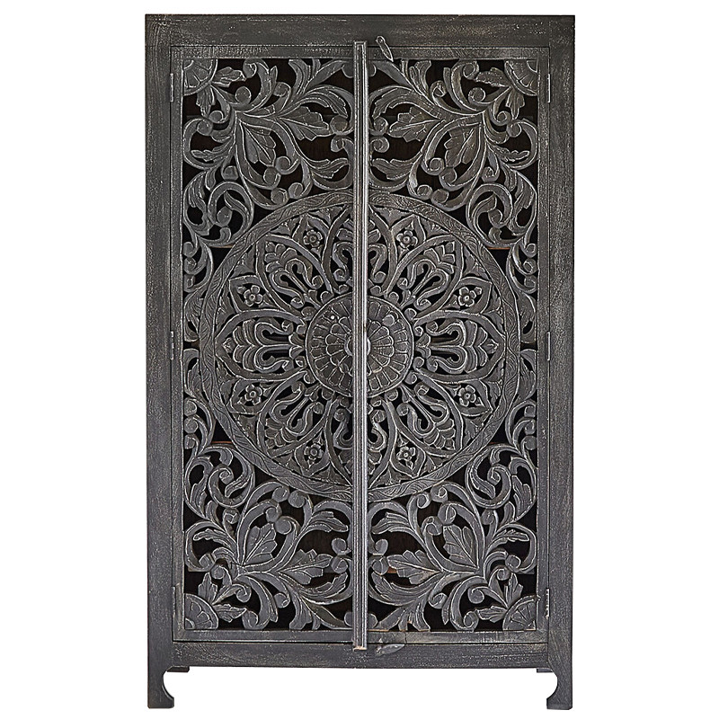 Шкаф Indian Antique White Furniture Cupboard Mistry серый