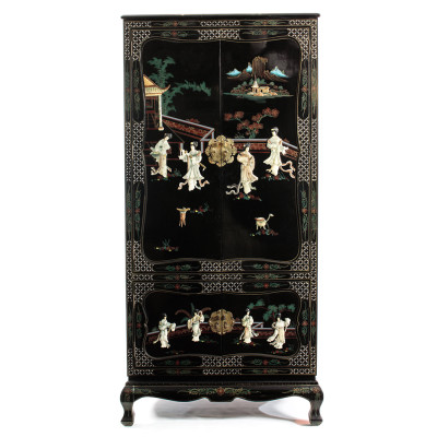 Шкаф черный в китайском стиле Chinese Cabinet Black