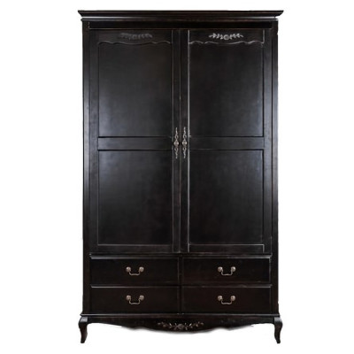 Шкаф черный с двумя дверцами и 4-мя ящиками Vintage