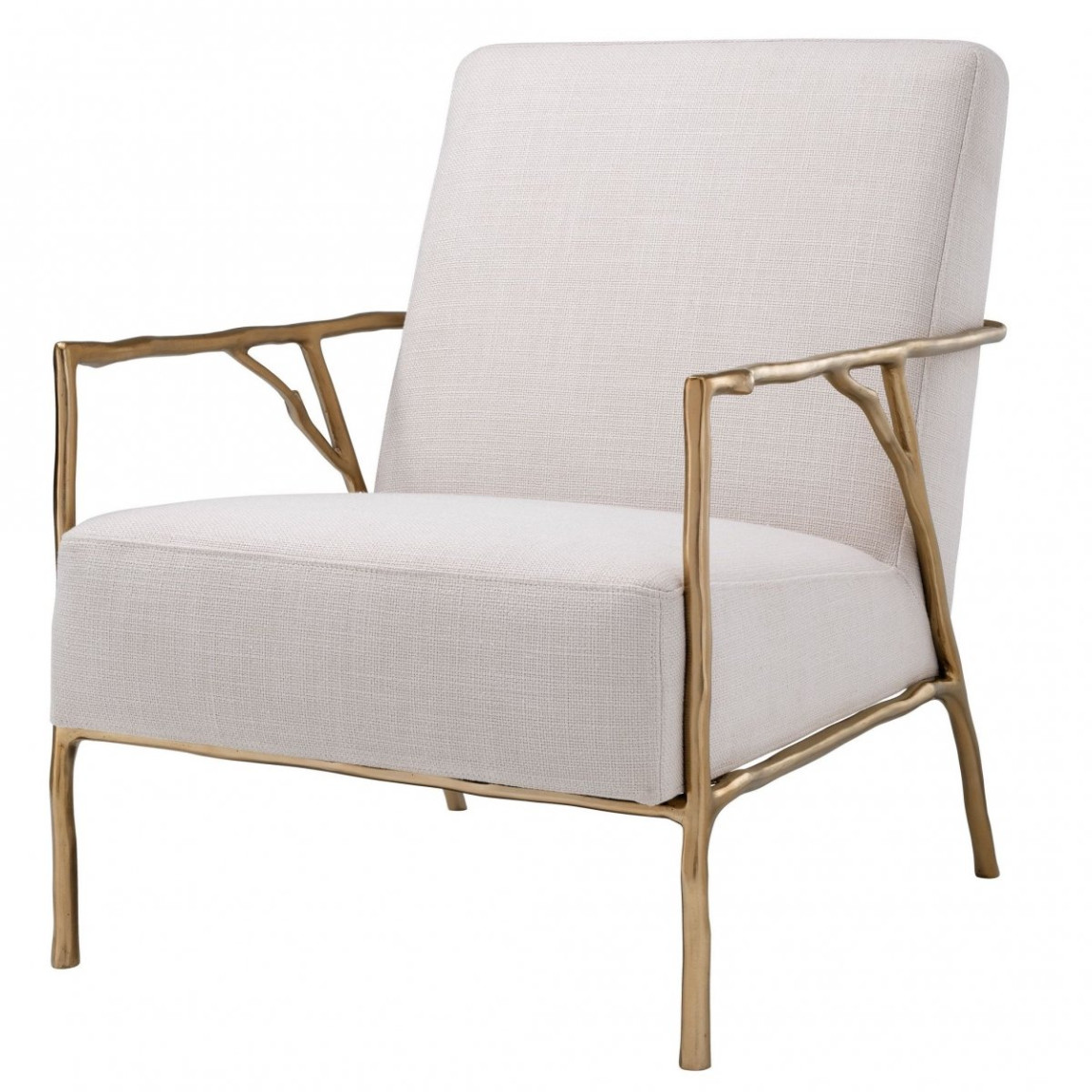 Элегантное Кресло с латунными подлокотниками Chair Antico Branches