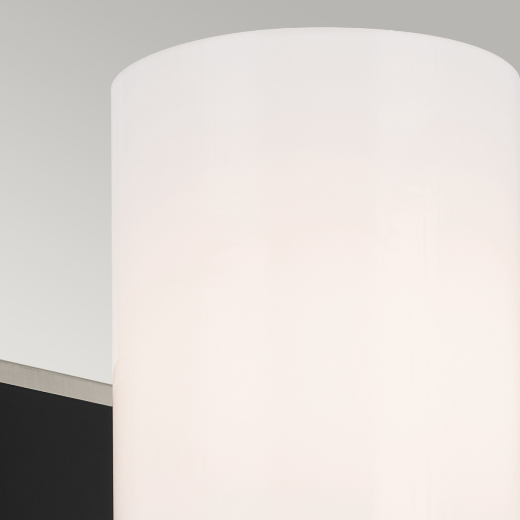 Бра с прямоугольным черным основанием и белым матовым цилиндрическим плафоном Kichler