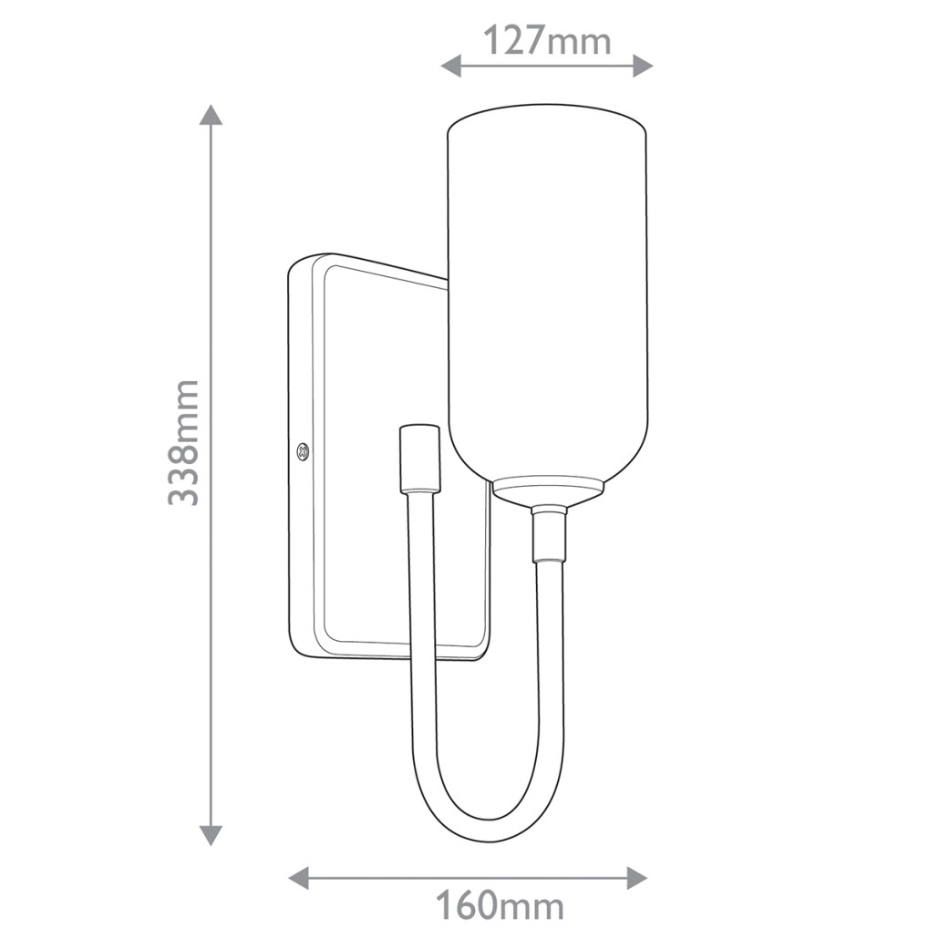 Бра с прямоугольным черным основанием и белым матовым цилиндрическим плафоном Kichler