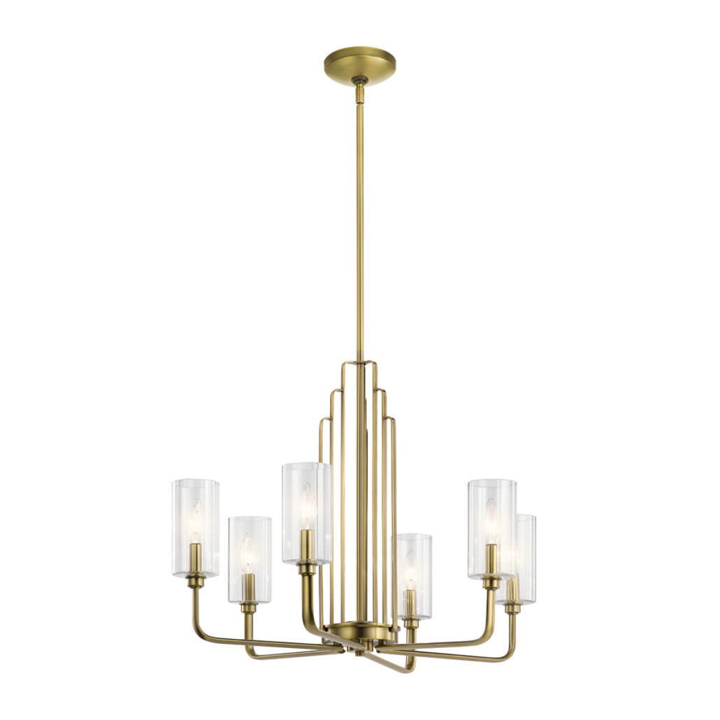 Люстра с прозрачными рифлеными цилиндрическими плафонами Kichler