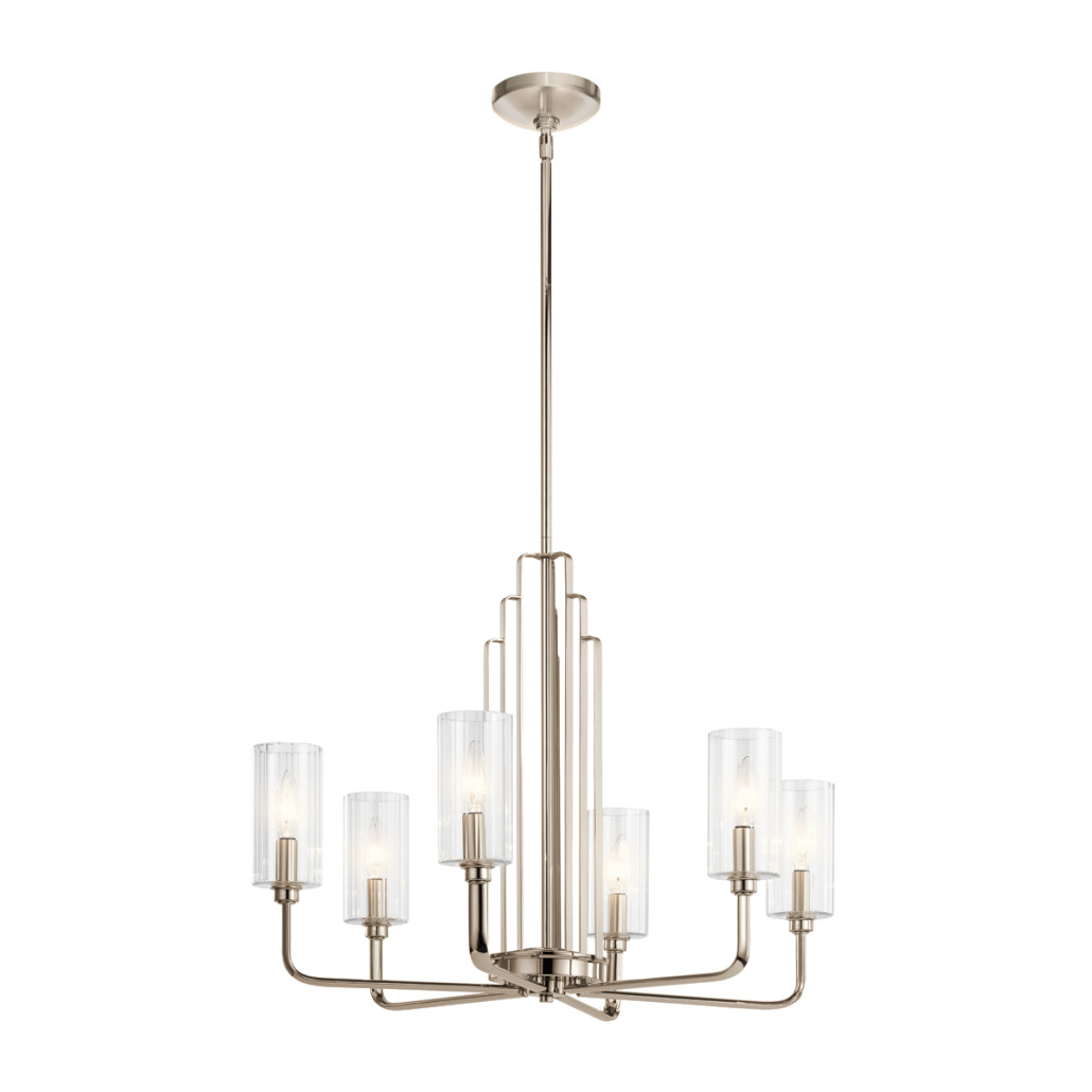 Люстра с прозрачными рифлеными цилиндрическими плафонами Kichler