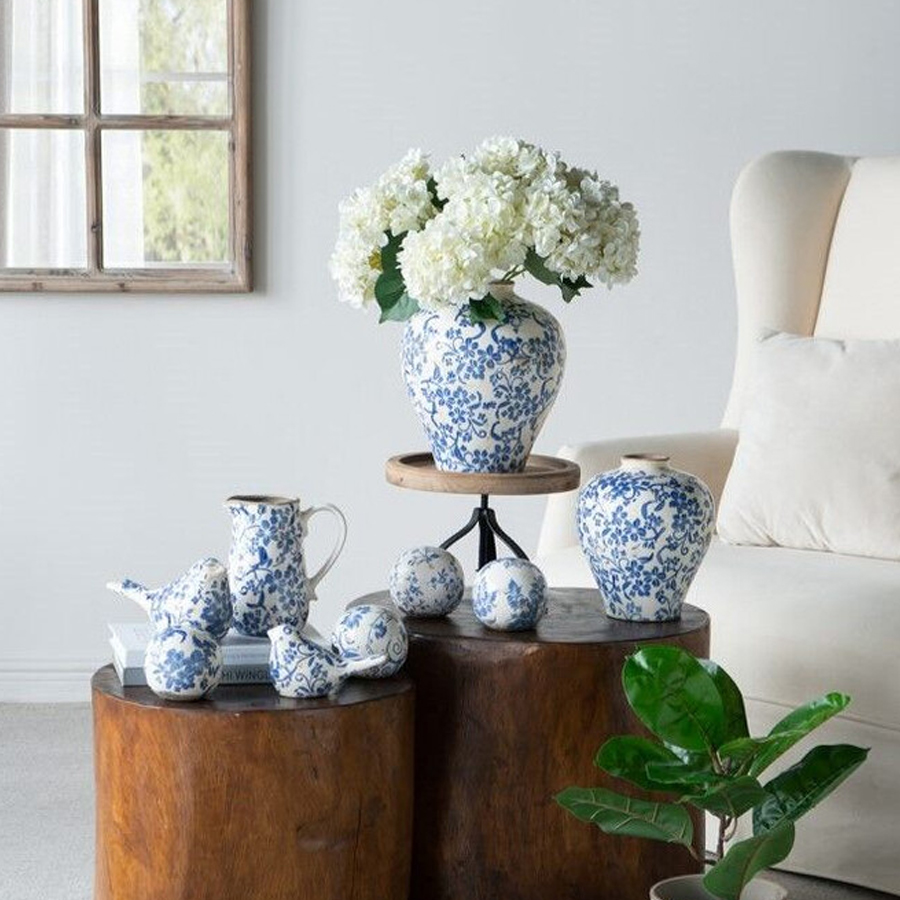 Набор керамических шаров с синей росписью Oriental Blue & White Ornament Vases
