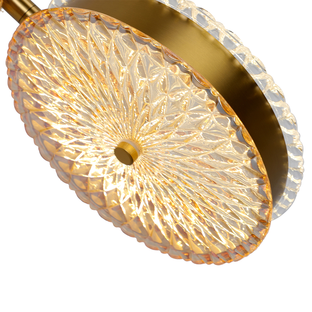 Подвесной светильник с плафонами из рельефного стекла Peony Glass Bronze Two