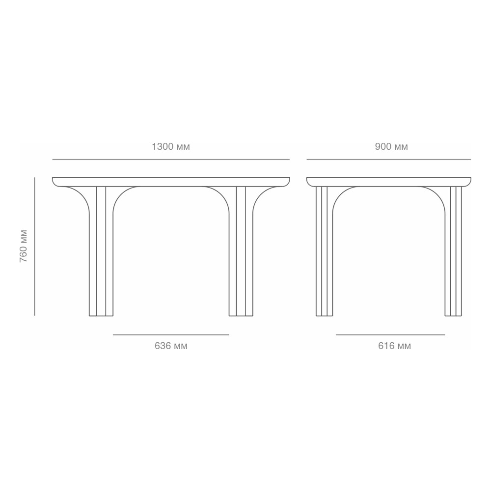 Стол обеденный с арочным основанием Arch Passage