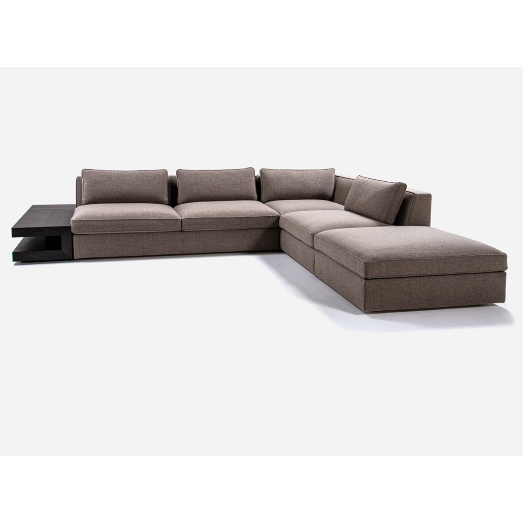 4-х местный Угловой модульный диван Zartаrn с приставным деревянным столиком