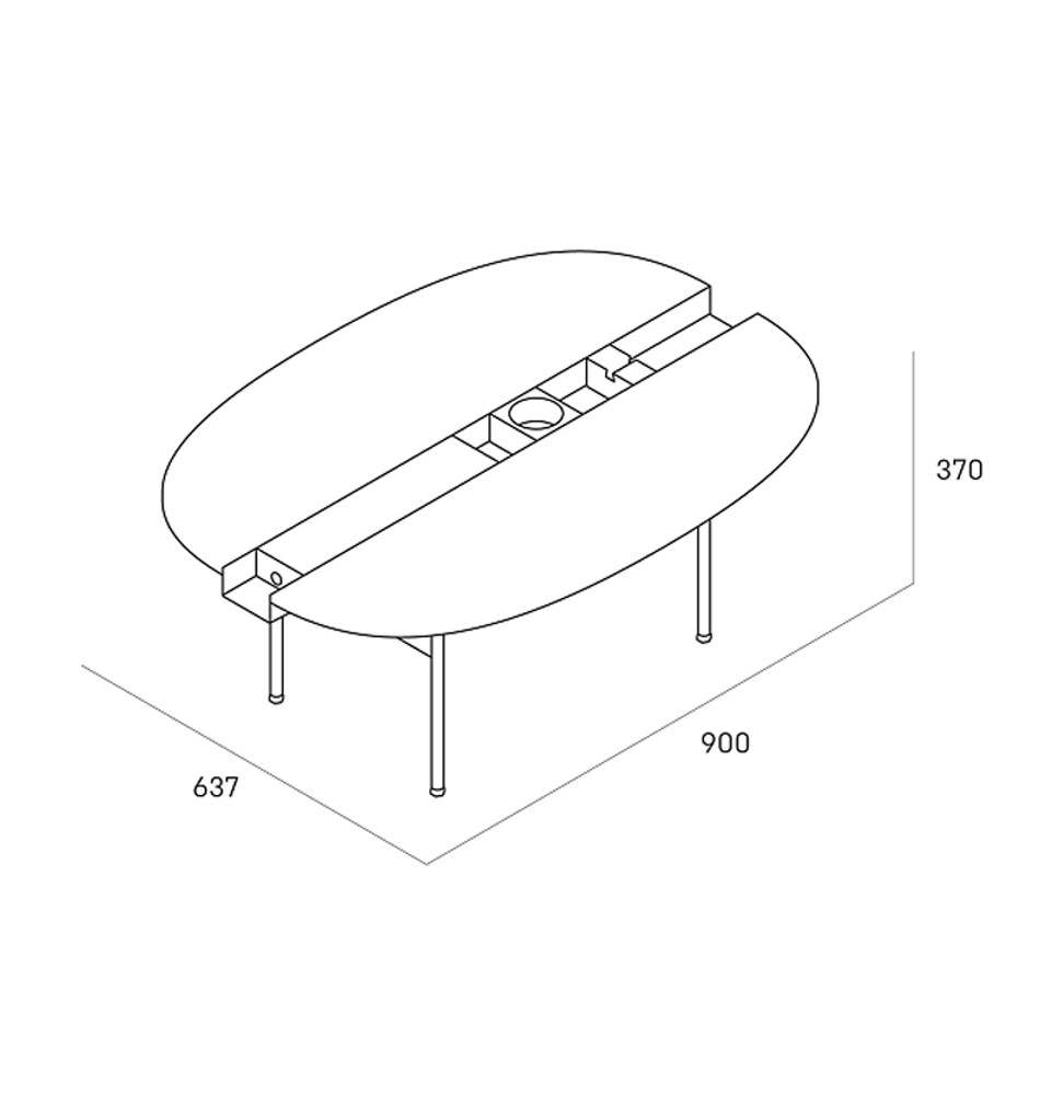 Between журнальный столик из чёрного ясеня