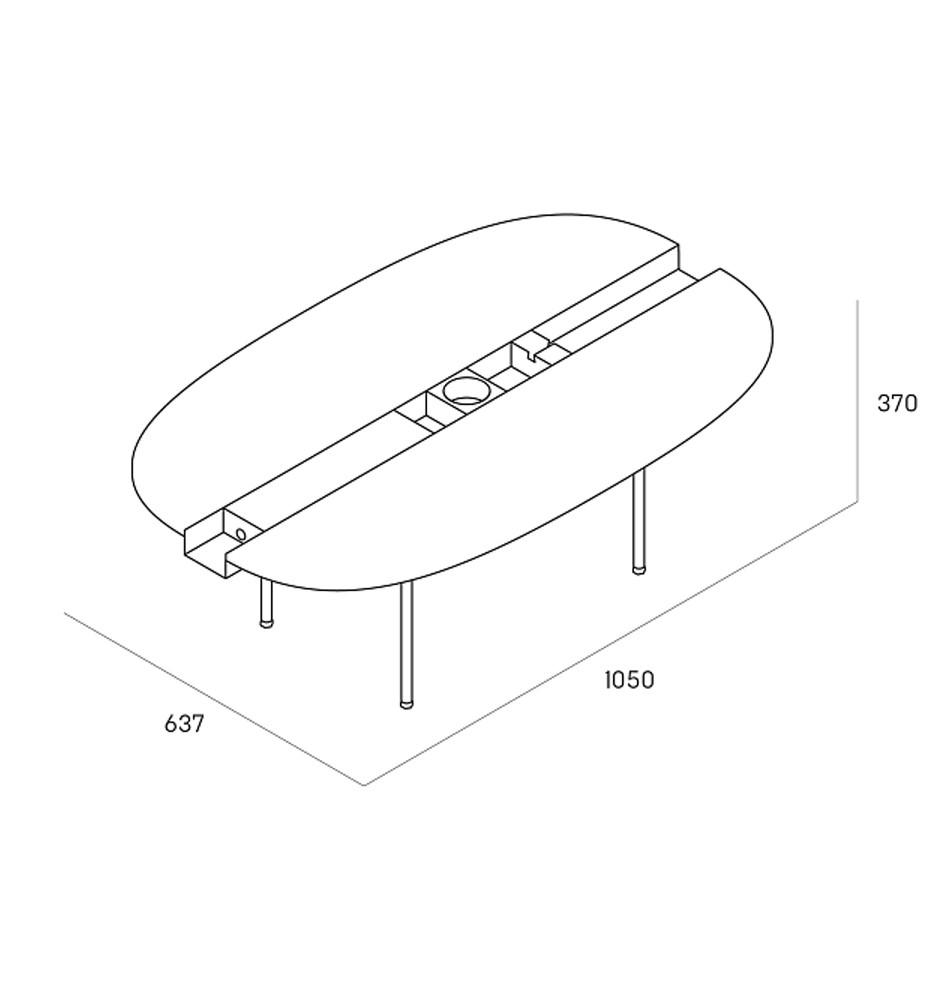 Between журнальный столик из чёрного ясеня